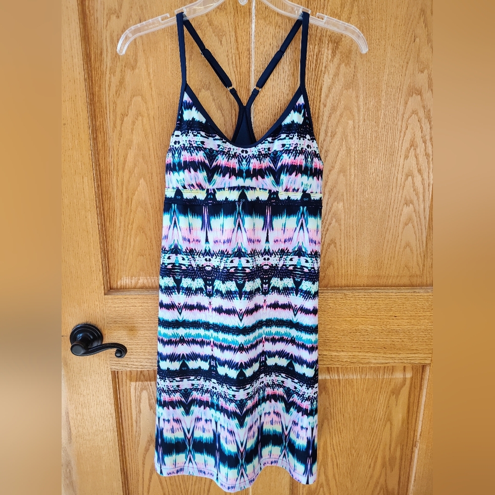 EUC Athleta S Shorebreak Swim Dress, Racerback, Empire Waist
